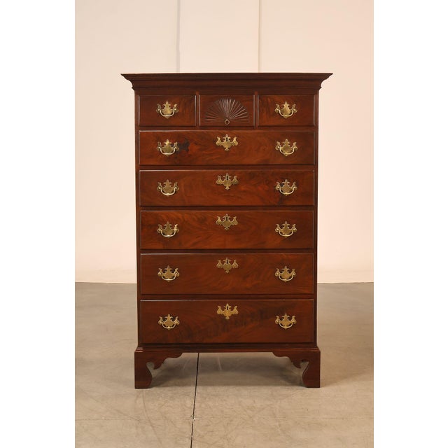 Chippendale Style Walnut Highboy Chest Of Drawers For Sale - Image 17 of 18