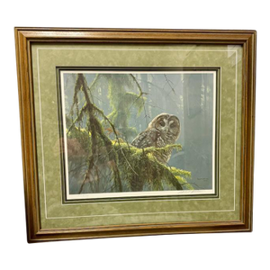 1980s Robert Bateman "Mossy Branches" Framed Print
