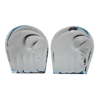 Mid Century Blenko Bookends /Pair For Sale