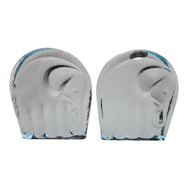 Mid Century Blenko Bookends /Pair For Sale