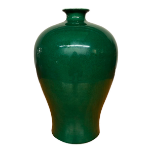 Vintage Green Crackle Glaze Meiping Vase