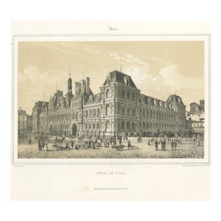 After Philippe Benoist, Paris City Hall, 1860, Lithograph For Sale