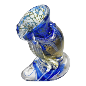 French Abstract Art Glass Vase, Signed Gambier 2002