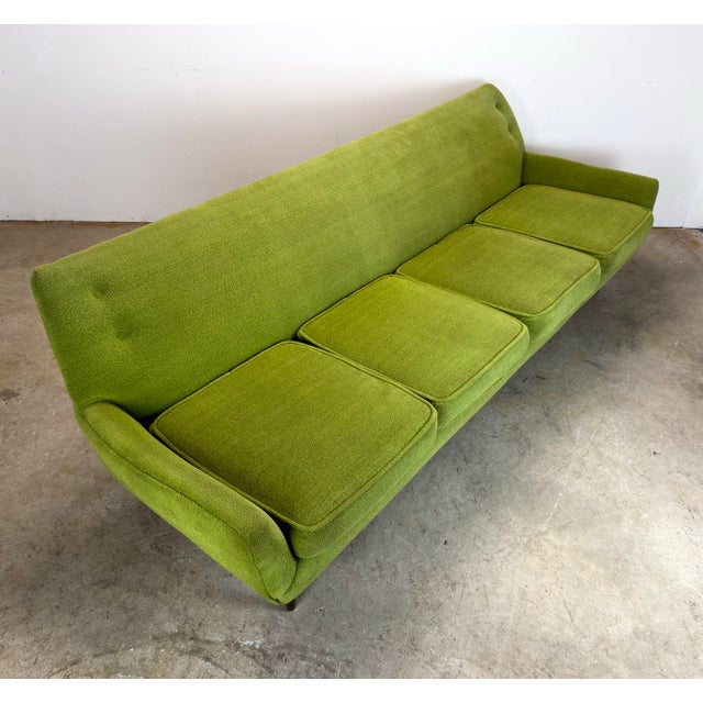 Mid Century Danish Modern Dux Folke Ohlsson Style 4-Seat Sofa in Chartreuse Green For Sale In New York - Image 6 of 12