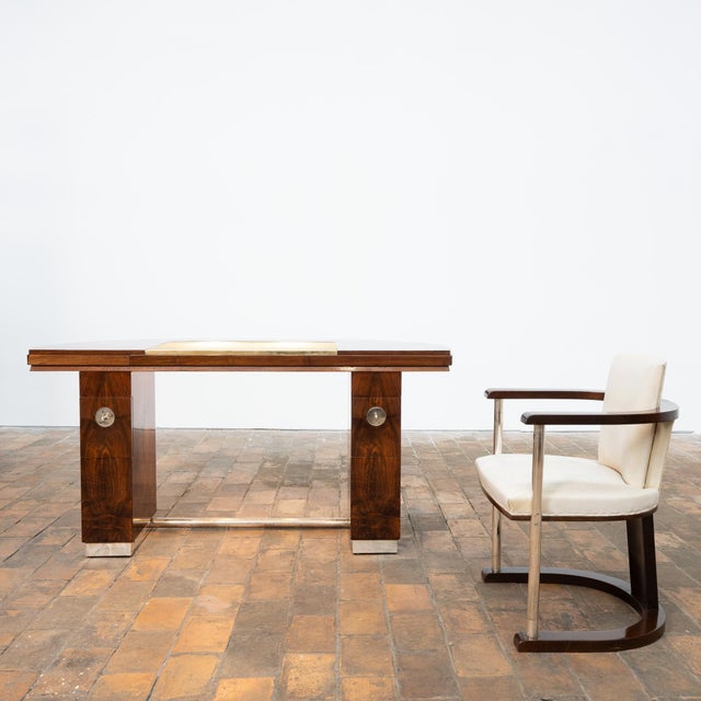 Vintage Art Deco Desk and Chair, 1950, Set of 2 For Sale - Image 6 of 17
