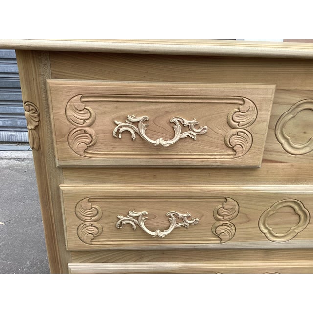 Wood French Stripped Cherry Chest of Drawers For Sale - Image 7 of 14