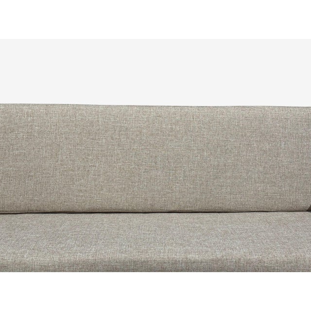 1950s Ficks Reed, Three Seater Sofa, Bamboo, Cane, Beige Tweed, Usa, 1950s For Sale - Image 5 of 15