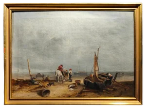 English School Artist, Marine Scene, 1750, Oil on Canvas, Framed