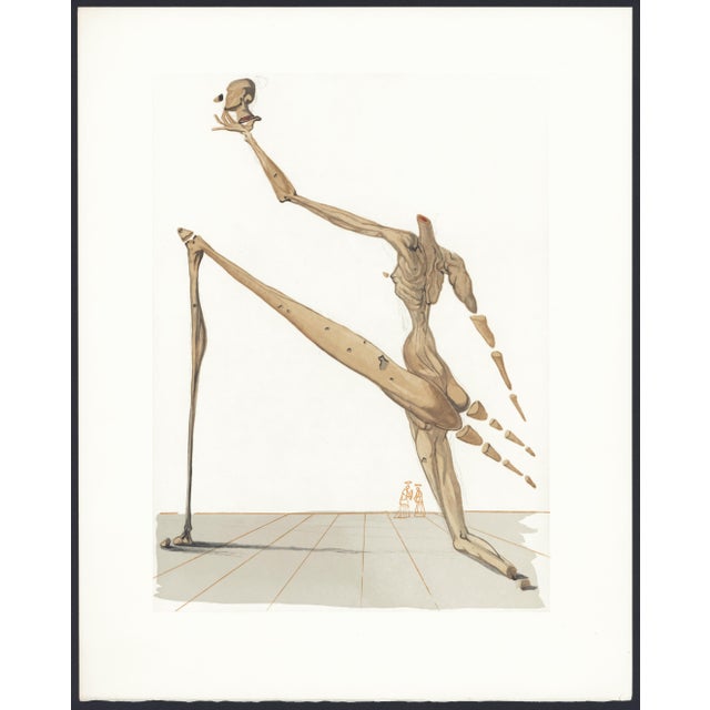 1963 Dalí Divine Comedy Engraving Enfer Chant 29 "Bertrand De Born" (Betrand of Bornio) For Sale