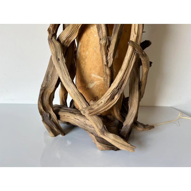 Vintage Monumental Organic Driftwood Table Lamp For Sale In Miami - Image 6 of 13