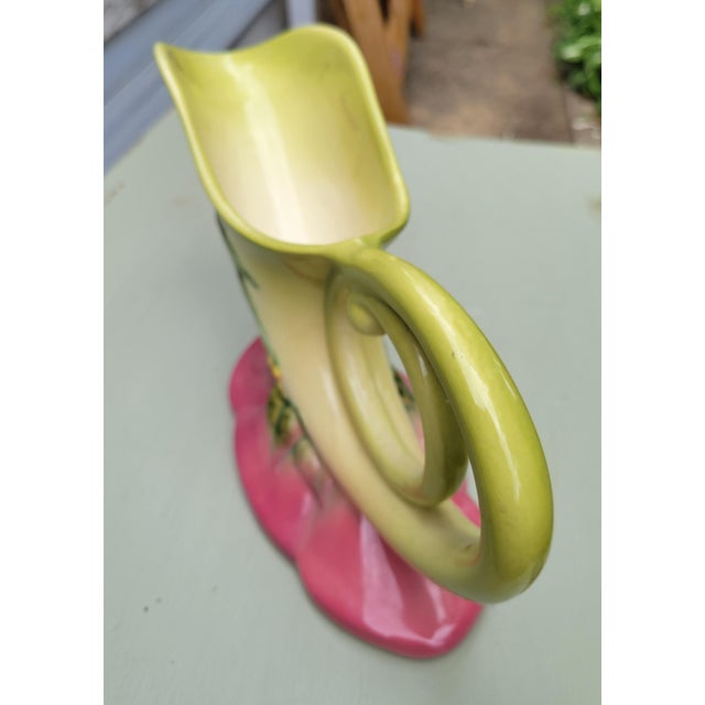 Chartreuse Mid-Century Hull Pottery Cornucopia Vase For Sale - Image 8 of 8
