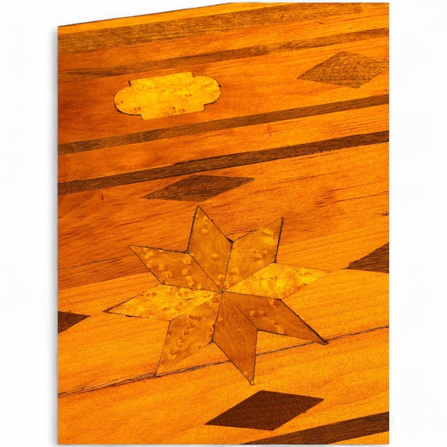Antique Folk Art Inlaid Chest of Drawers With Nautical Stars and Tombstones For Sale - Image 9 of 12