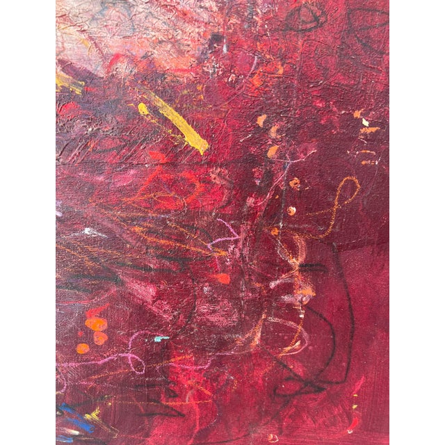 Red "Between Heaven and Earth, Between the Light and Darkness" Contemporary Original Abstract Acrylic Painting by Stephanie Visser For Sale - Image 8 of 9