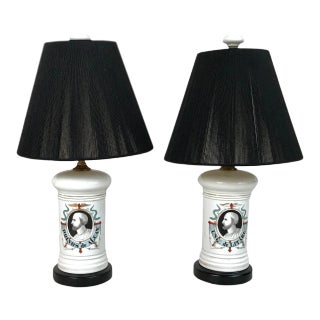 19th Century Continental Apothecary Jar Table Lamps-A Pair For Sale