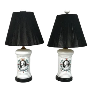 19th Century Continental Apothecary Jar Table Lamps-A Pair