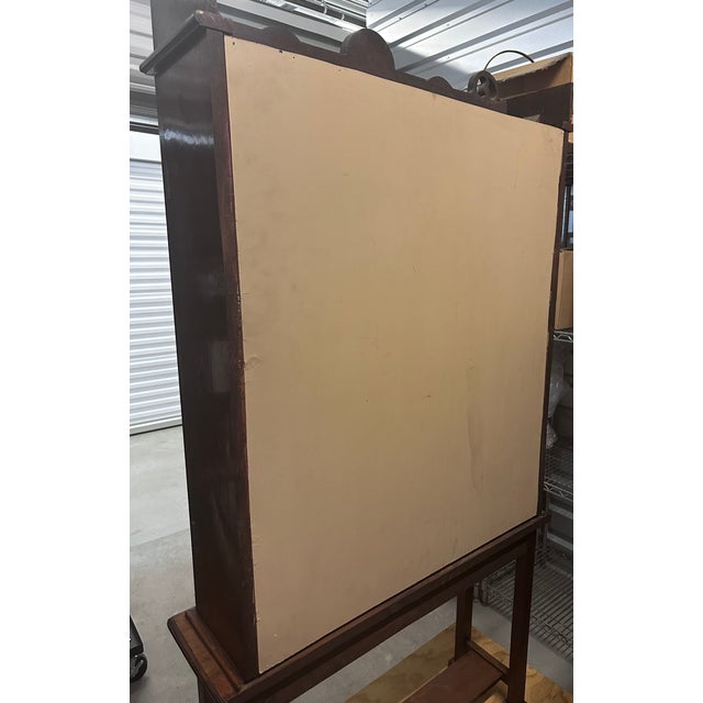 1900-1909 Edwardian William and Mary Chest on Legs China Hutch Cabinet Vitrine English European Antique Glass Doors Wood Display Vitrine For Sale - Image 15 of 18