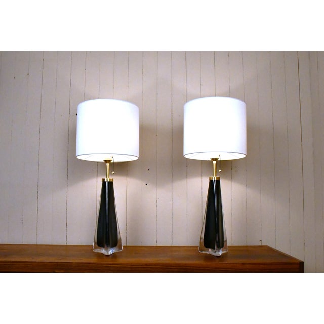 Large Swedish Art Glass Model Rd1319 Table Lamps by Carl Fagerlund for Orrefors, 1950s, Set of 2 For Sale - Image 7 of 13