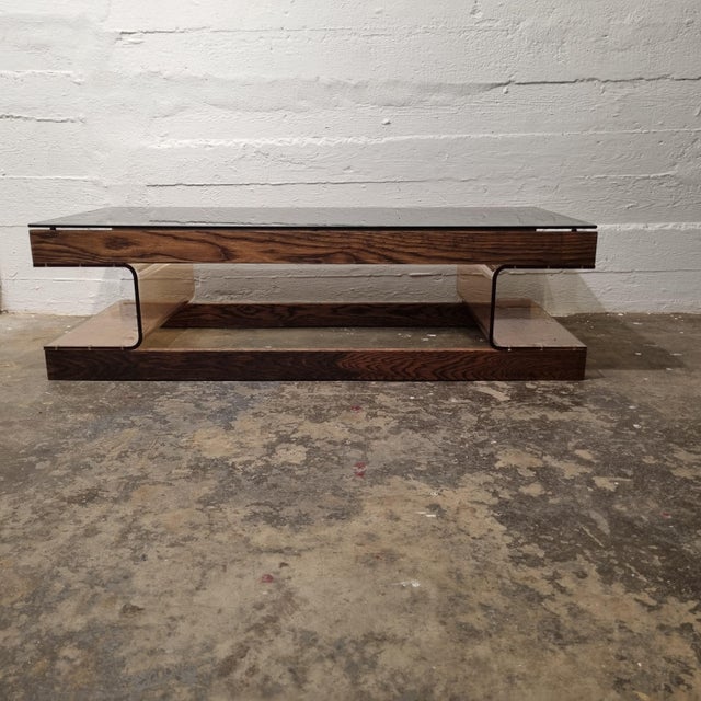 Coffee Table in Smoked Acrylic Glass with Smoked Glass Top from Roche Bobois For Sale - Image 6 of 11