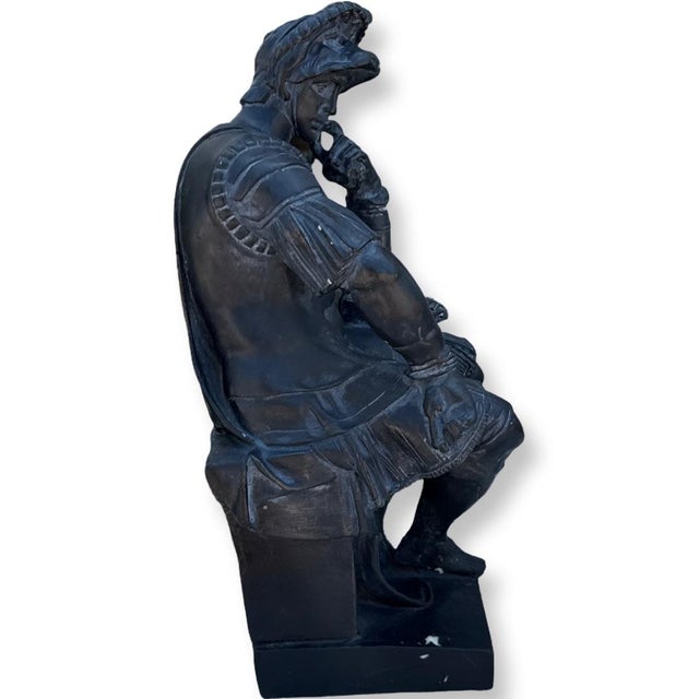 Early 20th Century Vintage Italian Black Plaster Roman Sculpture Souvenir Souvenir of Grand Tour For Sale - Image 4 of 5