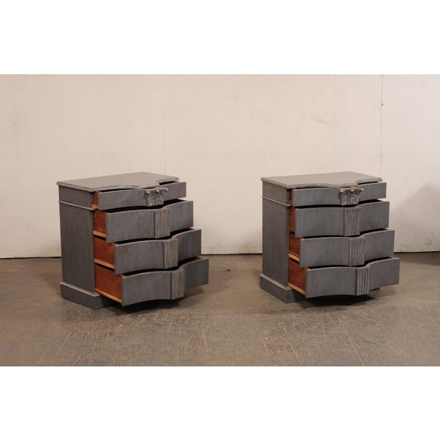 French Mid 20th Century "Fluted Column" Chests - A Pair For Sale - Image 11 of 12