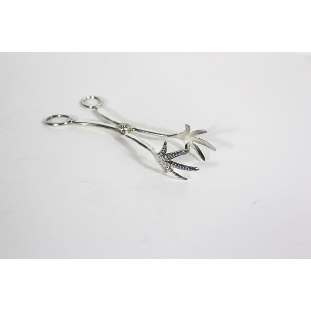 Vintage Silver Bird Claw Sugar or Ice Serving Tongs Bar Cart Styling For Sale - Image 9 of 9