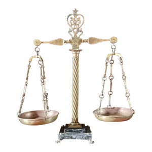 Vintage Italian Brass and Marble Balance Scales