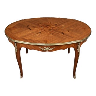 Louis XV Style Marquetry Coffee Table For Sale