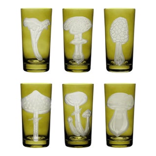 ARTEL Mushrooms Collection Highball in Olive - Set of 6 For Sale