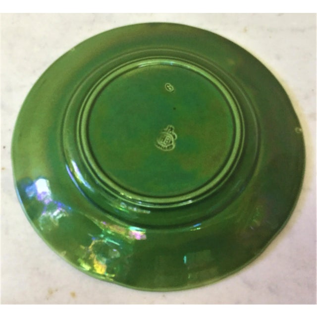 Rustic Late 19th Century Choisy-le-Roi Green Majolica Olive Plate For Sale - Image 3 of 5