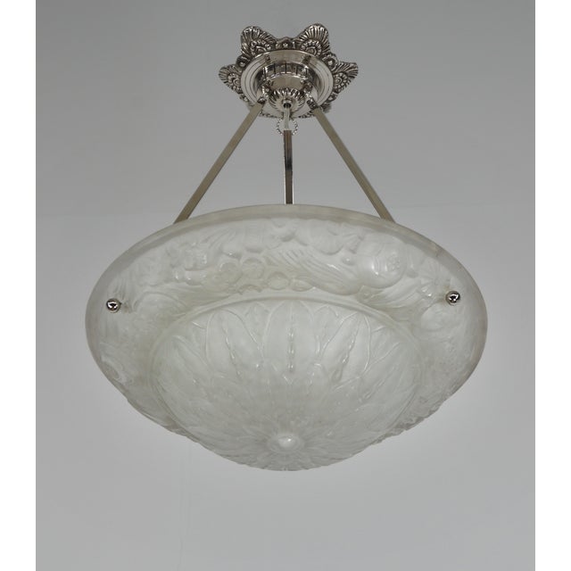 Art Deco French Art Deco Pendant Light by Petitot 1920s France For Sale - Image 3 of 13