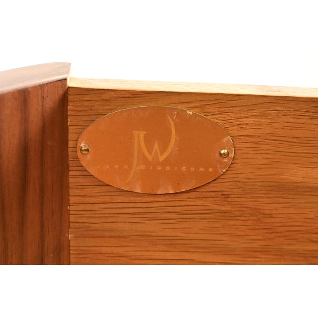 Brown John Widdicomb Neoclassical Mahogany and Burl Wood Sideboard Credenza or Bar Cabinet, Newly Refinished For Sale - Image 8 of 16