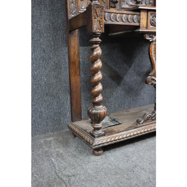 19th C. Oak Victorian Hall Rack For Sale - Image 9 of 11