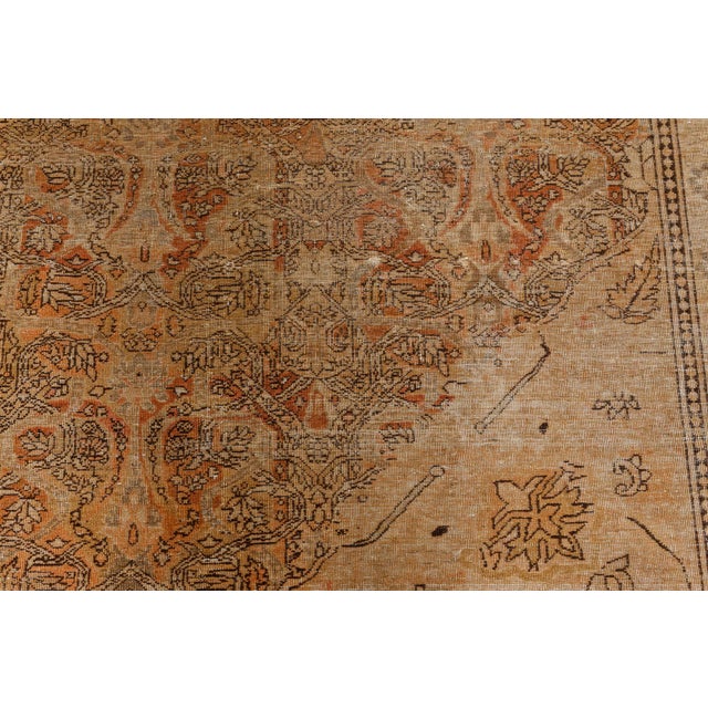 Textile Authentic 19th Century Indian Amritsar Beige Brown Handmade Wool Rug For Sale - Image 7 of 9