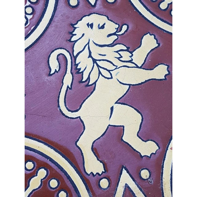 Antique Relief Tile Panel in the Style of J. Parentani, 1890s, Set of 9 For Sale - Image 4 of 10