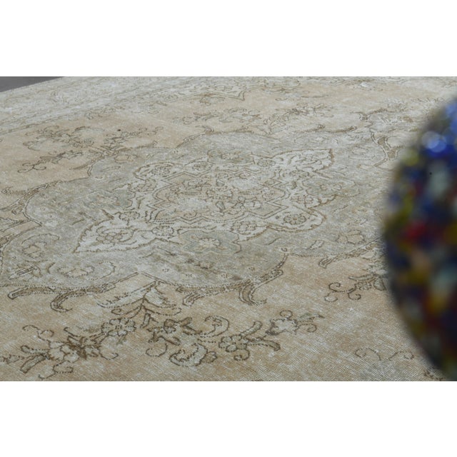 1970s Vintage Persian Handmade Wool Cotton Orange Area Rug For Sale - Image 9 of 11