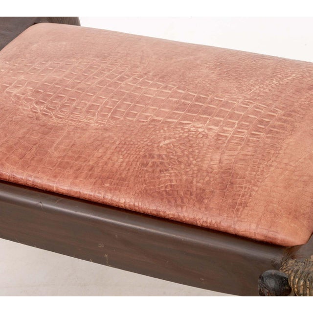 Early 20th Century Egyptian Revival Carved Wood Lion Benches, Pair For Sale - Image 5 of 10