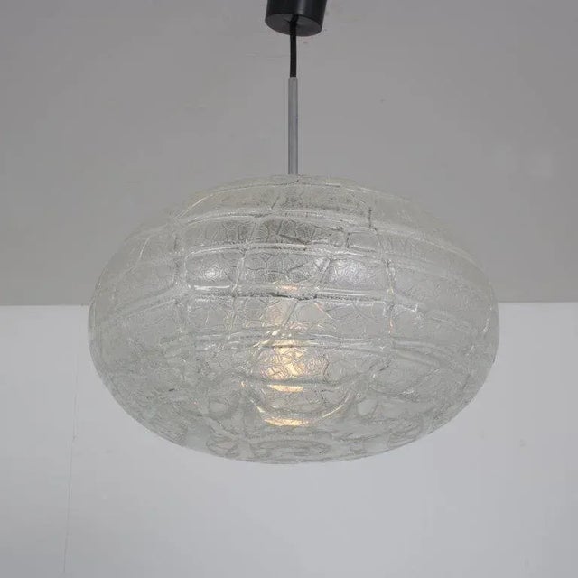 Glass Hanging Lamp by Doria Leuchten, Germany, 1960s For Sale - Image 3 of 10