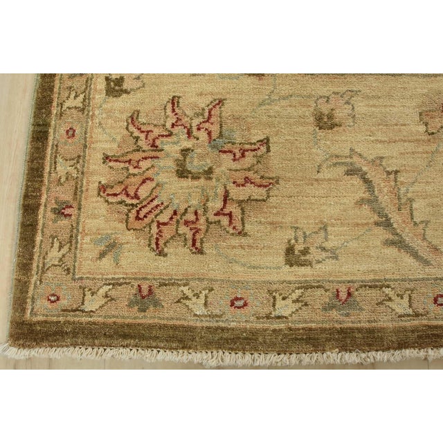 Ziegler Rug 8'2'' X 9'10'' Green Wool Traditional Hand-Knotted Oriental Carpet For Sale - Image 10 of 12