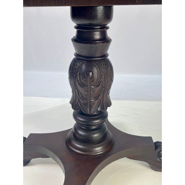 19th Century Empire Style Mahogany Drop-Leaf Work Table or Side Table For Sale - Image 9 of 18