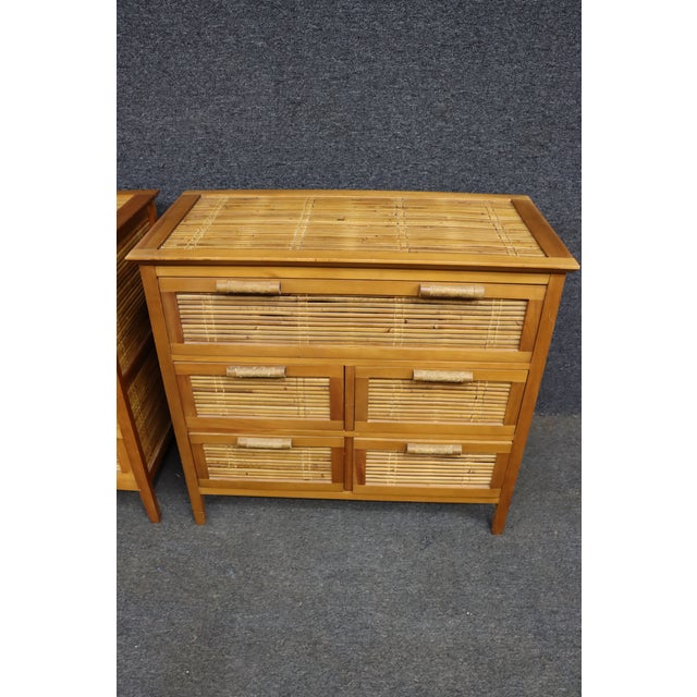 Asian-Style Cherry and Bamboo Chests – Pair For Sale In Philadelphia - Image 6 of 12