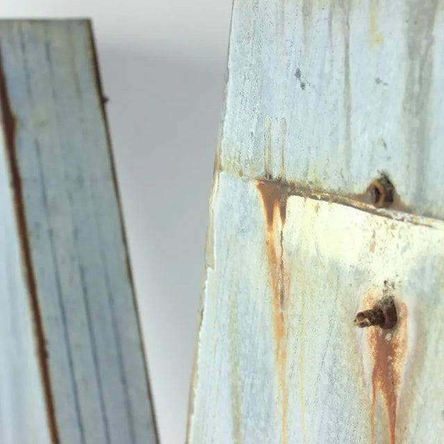 Industrial Large Vintage Industial Czechoslovakian Letter V in Zinc, 1950s For Sale - Image 3 of 7