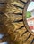 Gold Round Spanish Gilt Metal Sunburst Mirror With Large Radiating Leaves For Sale - Image 8 of 12