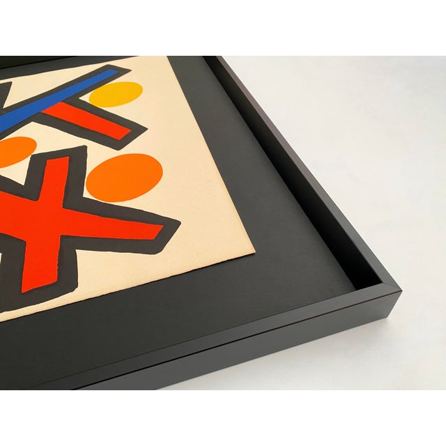 Alexander Calder Vintage 1972 Mid Century Modernist " Asymmetry " Framed Large Fine Art Lithograph Print For Sale - Image 12 of 18