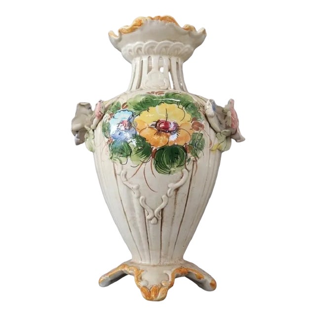 Hand-Painted Ceramic Vase by Bassano, 1990s For Sale