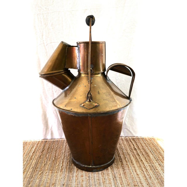 Mediterranean Antique Portuguese Brass Olive Oil Separator · Florencio Pires · Ponte De Sor · Alentejo · Early 20th Century For Sale - Image 3 of 11