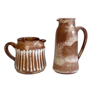 Studio Ceramic Pitchers by Helma Klett, Germany, 1980s, Set of 2 For Sale