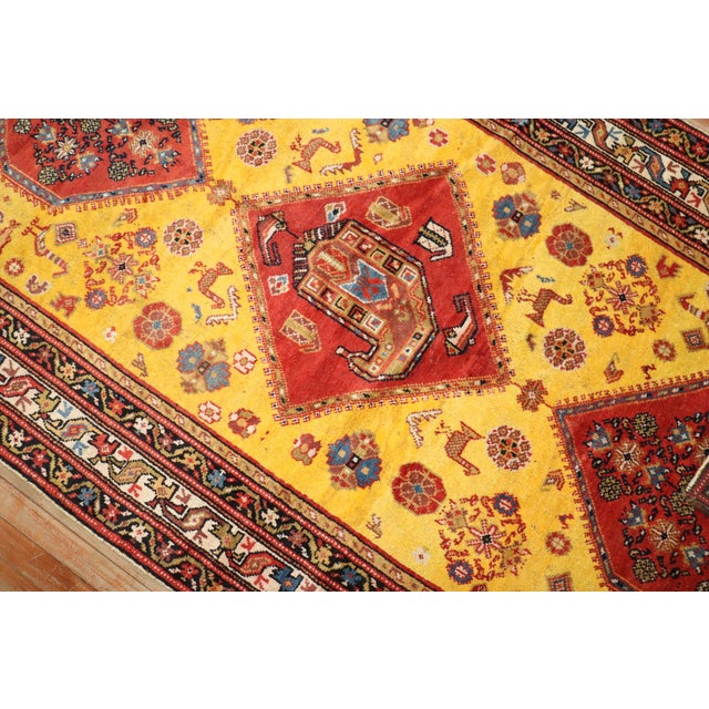 Early 20th Century Yellow Northwest Persian Tribal Rug For Sale - Image 11 of 18
