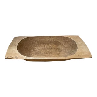 Antique Hand Carved Wooden Dough Bowl Primitive For Sale