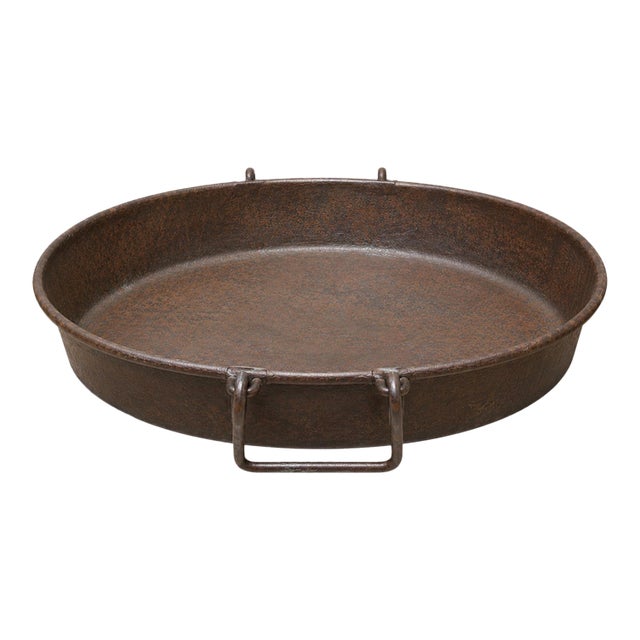 Vintage Industrial Farmhouse Iron Tray For Sale