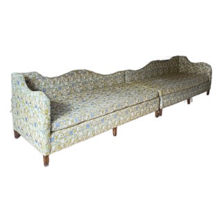 1960s Pair of Scalloped Mid Century Modern Sofas For Sale